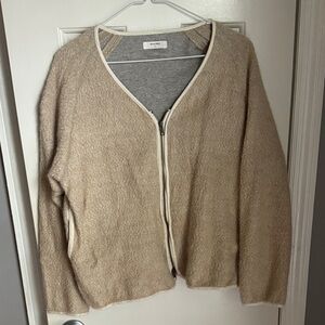Billy Reid Tan Zip-Up Cardigan